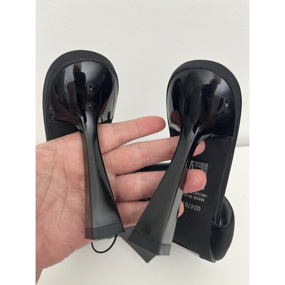 Forever 21 Women’s Sandals Heels Black Square Open Toe Size 7.5 - Picture 8 of 12